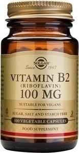 Solgar Vitamin B2 100mg 100 Φυτικές Κάψουλες