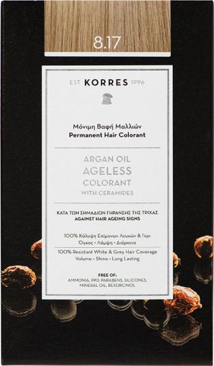 Korres Argan oil Ageless Colorant Νο 8.17 Ξανθό Ανοιχτό Μπεζ 1τμχ