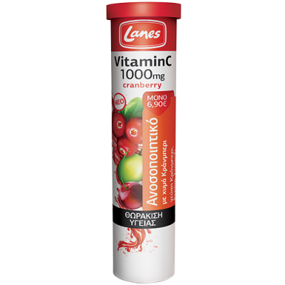 LANES Βιταμίνη C 1000mg & Cranberry 20 eff tabs