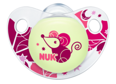 Nuk Πιπίλα σιλικόνης Night & Day Από 6 Έως 18 Μηνών  Ροζ Ποντικάκι