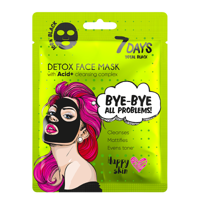 7DAYS Total Black Bye-Bye Skin Problems Sheet Mask 25g 1τμχ