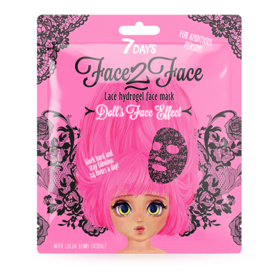 7DAYS Face-2-Face Lace Hydrogel Sheet Mask 28g 1τμχ
