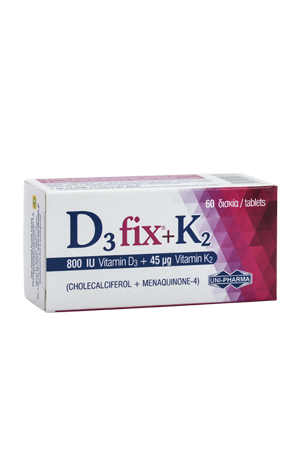 Uni-Pharma D3 fix 800IU & K2 60 tabs