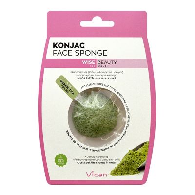 Vican Wise Beauty - Konjac Sponge με σκόνη πράσινου τσαγιού 1τμχ
