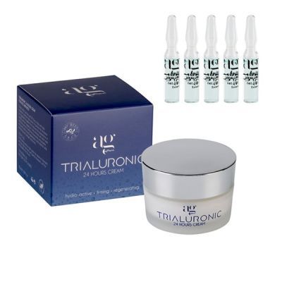 Ag Pharm Promo Trialuronic 24hours Cream 24ωρη Κρέμα για Πρόσωπο & Λαιμό, 50ml & Δώρο Hyaluronic Serum Ενυδατικός Ορός, 5x2ml