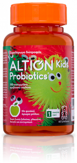 Altion Kids Probiotics - Προβιοτικά για Παιδιά με Γεύση Πράσινο Μήλο, 60 Μασώμενα Ζελεδάκια 