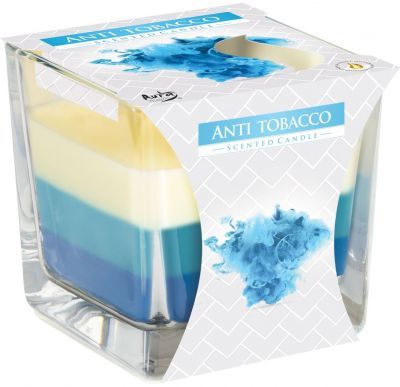 Aura Scented Candles - Τρίχρωμο Αρωματικό Κερί με Διπλό Φυτίλι Anti Tobacco 170g