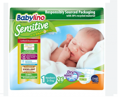 Babylino Sensitive Βρεφικές Πάνες No 1 Newborn (2-5kg) 26τμχ