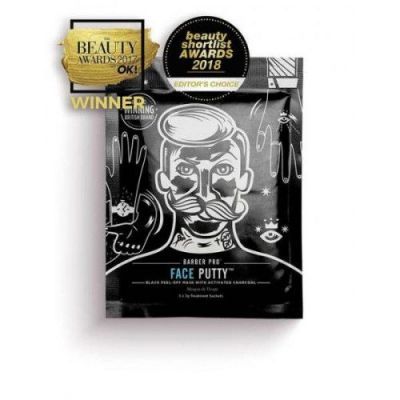 Barber Pro Face Putty (black peel-off mask with actvated charcoal) 3x7ml
