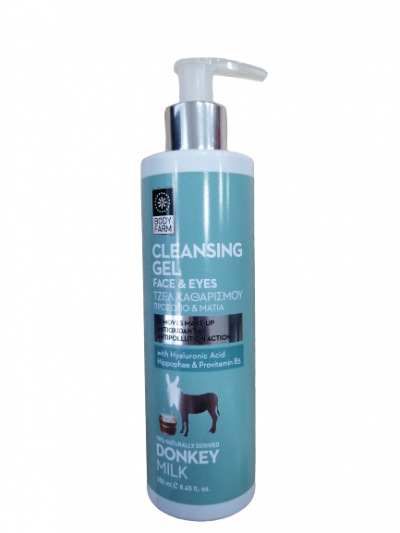 Bodyfarm Donkey Milk Cleansing Gel - Τζελ Καθαρισμού για Πρόσωπο & Μάτια 250ml
