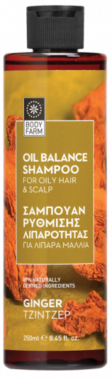 Bodyfarm Σαμπουάν Τζίντζερ για Λιπαρά Μαλλιά  250ml