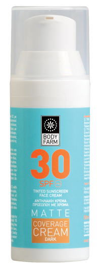 Bodyfarm Αντηλιακή Κρέμα Coverage Cream Dark για το Πρόσωπο SPF30 50ml