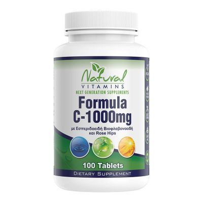 Natural Vitamins Formula C-1000mg με βιοφλαβονοειδή 100 Ταμπλέτες