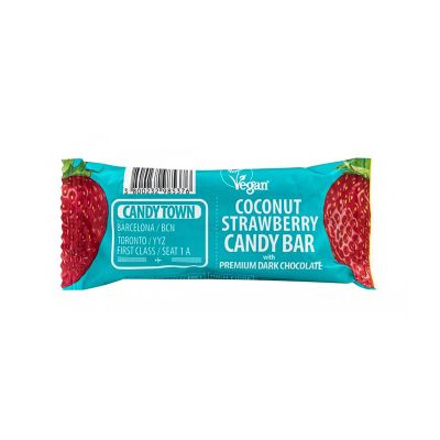 Coconut Strawberry Candy Bar- Βιολογική Μπάρα Καρύδας με Φράουλα και Επικάλυψη Σοκολάτας - 50γρ