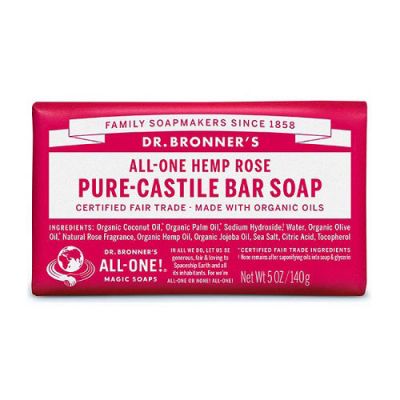 Dr.Bronner's Pure-Castile Bar Soap Rose 140gr