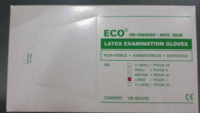 Eco Latex Λευκά Γάντια Ελαφρώς Πουδραρισμένα Large 100 τεμ