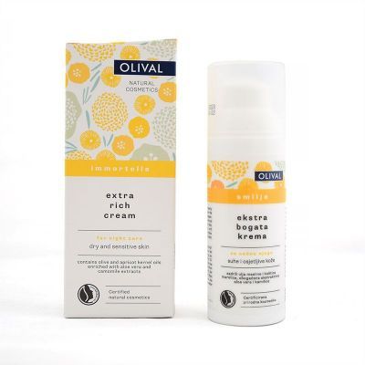 Olival Immortelle Extra Rich Cream - Βιολογική Έξτρα Θρεπτική Κρέμα Προσώπου για Ξηρές & Ευαίσθητες Επιδερμίδες 50ml