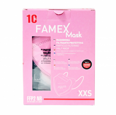 Famex Mask Kids FFP2 NR XXS Ρoζ 1 Τεμάχιο