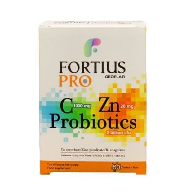Geoplan Fortius Pro Vitamin C 1000mg & Zinc 20mg & Probiotics Συμπλήρωμα Διατροφής 60 Διασπειρόμενα Δισκία