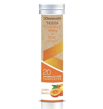 Genecom Terra  Vitamin C 1000mg Zinc Orange 20 Ταμπλέτες