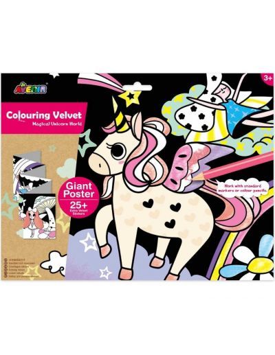 Avenir Giant Poster Colouring Velvet Magical Unicorn World 3+