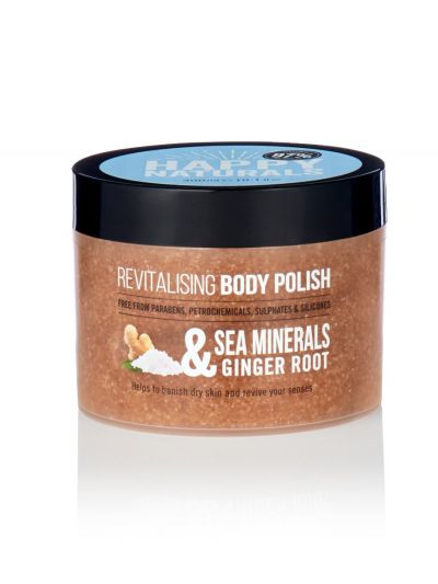 Happy Naturals Sea Minerals & Ginger Root Revitalising Body Polish Aπολεπιστικό Σώματος με Ginger, 300ml