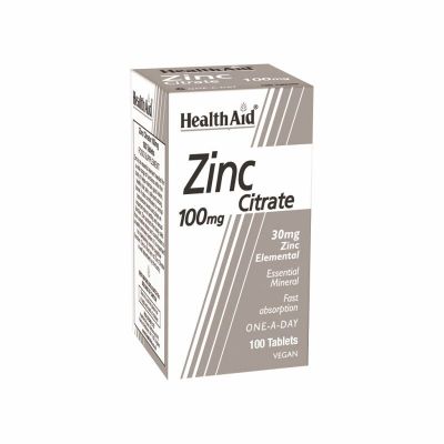 Health Aid Zinc Citrate 100mg 100 Ταμπλέτες