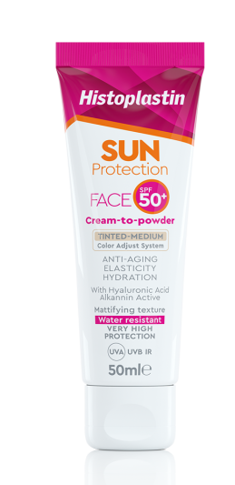 Histoplastin Sun Protection Face Cream To Powder Tinted Medium Spf50+ 50ML