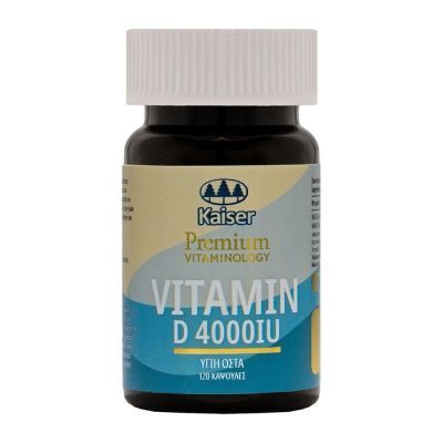 Kaiser Premium Vitaminology Vitamin D3 4000IU, Συμπλήρωμα Διατροφής Για Υγιή Οστά 120 Κάψουλες
