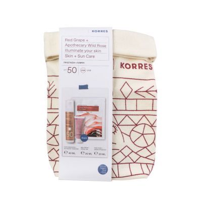 Korres Promo Red Grape Face Sunscreen Κόκκινο Σταφύλι Αντηλιακή Κρέμα Προσώπου με Διάφανη Λάμψη SPF50 40ml + Δώρο Gel Cream 20ml + Face Mask 20ml