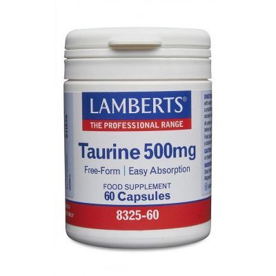 Lamberts Taurine 500mg, Ταυρίνη  60 Κάψουλες
