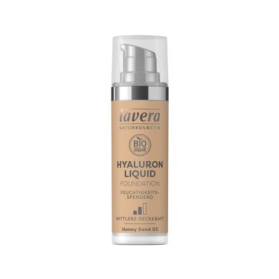 Lavera Υγρό Make-up με Υαλουρονικό οξύ -Honey Sand 03- 30ml