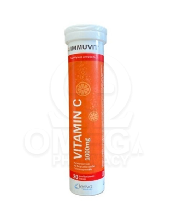 Leriva Immuvit Vitamin C 1000 mg Orange 20 Αναβράζοντα Δισκία