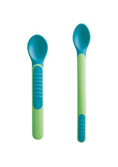 MAM Heat Spoons Κουταλάκια Θερμοευαίσθητα+Θήκη Πράσινο  6+Μηνών 2τμχ