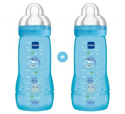 MAM Σετ 2 Μπιμπερό Easy Active™ Baby Bottle Μπλε, 2x330ml