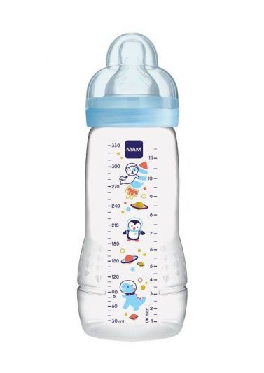 MAM Πλαστικό Μπιμπερό Easy Active Baby Bottle Κατά των Κολικών με Θηλή Σιλικόνης 330ml για 4+ μηνών