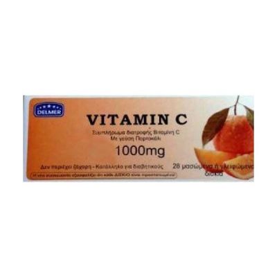Medichrom Delmer Vitamin C 1000mg 28 Μασώμενες Ταμπλέτες