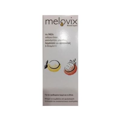 Melovix Φυτικό Σιρόπι για Ερεθισμένο Λαιμό και Βήχα με Λεμόνι και Φράουλα 200ml