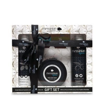 Messinian Spa Premium Gift Set - Μαύρη Τρούφα Αφρόλουτρο 300ml / Σαμπουάν 300ml / Κρέμα Χεριών & Σώματος 250ml