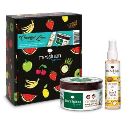 Messinian Spa Promo Hair & Body Mist Coconut-Heliotrope-Vanilla 100ml & Body Yogurt Hemp & Coconut 250ml