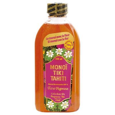 Monoi Tiki Tiare Hypnose Spf 3 glitter, Λάδι γρήγορου Μαυρίσματος Προσώπου-Σώματος ιριδίζον, με άρωμα Γαρδένια της Ταϊτής, 120ml