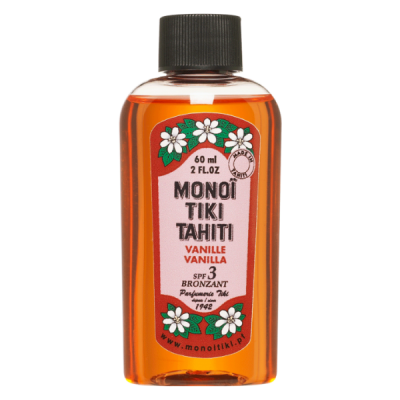 Monoi Tiki Vanilla spf 3 Λάδι γρήγορου μαυρίσματος, με άρωμα Βανίλια, 60ml
