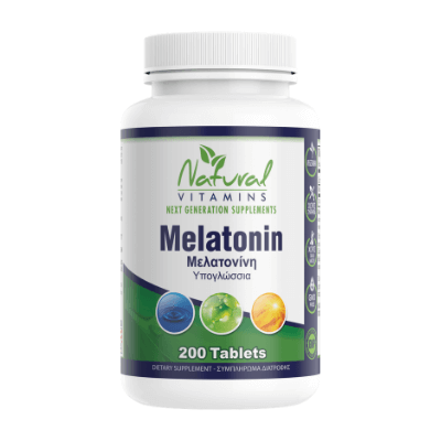 Natural Vitamins Μελατονίνη 1mg-Φυσική Βοήθεια για τον Ύπνο 200 Ταμπλέτες