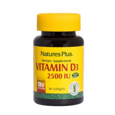 Natures Plus Vitamin D3 2500 IU, 90 Μαλακές Κάψουλες