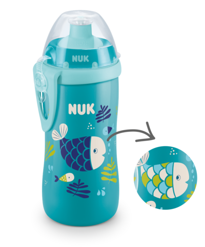 Nuk Junior Cup Παγουράκι που Αλλάζει Χρώμα Μπλε Ψάρι 18m+ 300ml