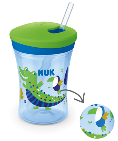 Nuk Action Cup Ποτηράκι που Αλλάζει Χρώμα 12m+ Μπλε Πράσινο 230ml