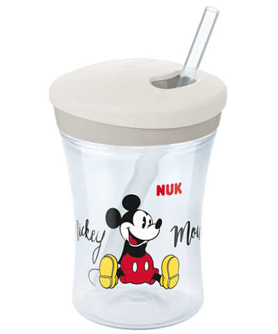 Nuk Action Cup Disney Mickey Mouse 12m+ Εκπαιδευτικό Κύπελλο με Καλαμάκι, 230ml