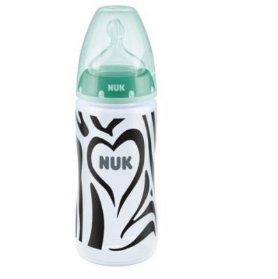 Nuk First Choice+ Μπιμπερό Πλαστικό με Θηλή Σιλικόνης 0-6m Πράσινο, Καρδιά 300ml