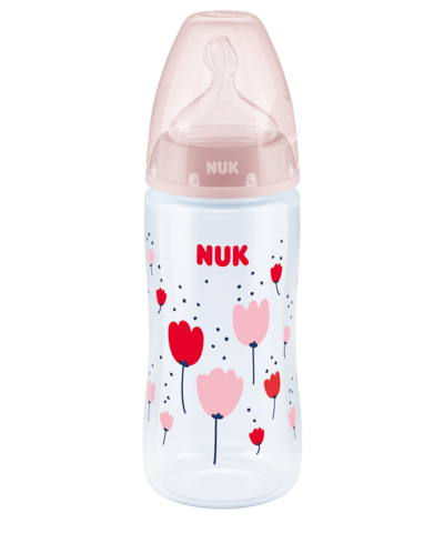 Nuk First Choice+ Πλαστικό Μπιμπερό 6-18m Θηλή Σιλικόνης Ροζ 300ml