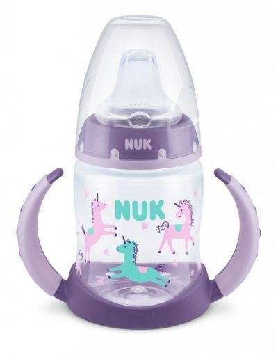 Nuk First Choice Learner Bottle Εκπαιδευτικό Μπιμπερό Με Λαβές & Δείκτη Ελέγχου Θερμοκρασίας 6-18M Μωβ, 150ml